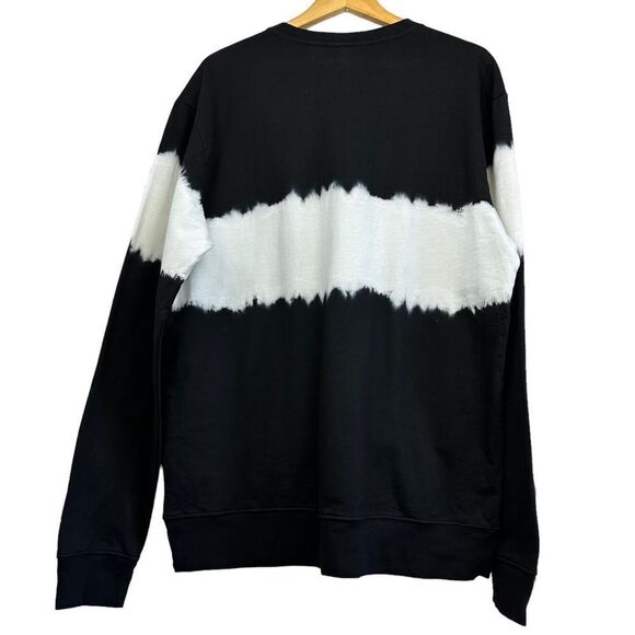 Sovereign Code Sundays Crewneck Black & White Tie Dye Cotton Sweater NWT - Picture 9 of 11